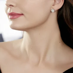 Boucles D'oreilles Puces Zoelle Argent Blanc Nacre|Marc Orian Discount