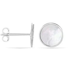 Boucles D'oreilles Puces Zoelle Argent Blanc Nacre|Marc Orian Discount