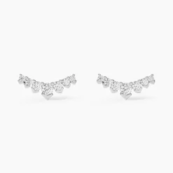 Boucles D'oreilles Puces Zuina Argent Blanc Oxyde De Zirconium|Marc Orian New