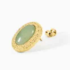 Boucles D'Oreilles Ria Puces Acier Jaune Aventurine|Marc Orian Outlet