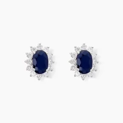 Boucles D'oreilles Vladimir Or Blanc Saphir Diamants