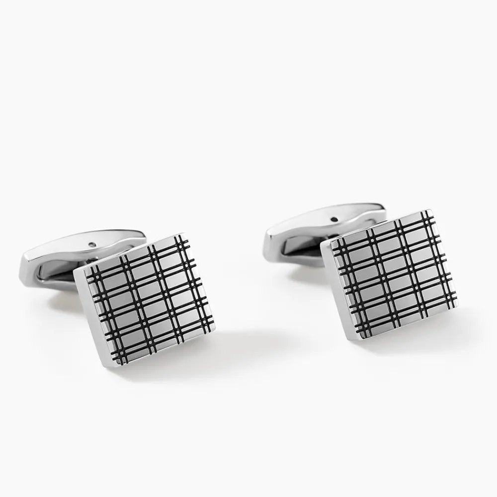 Boutons De Manchettes Athos Acier Argenté|JOURDAN Discount