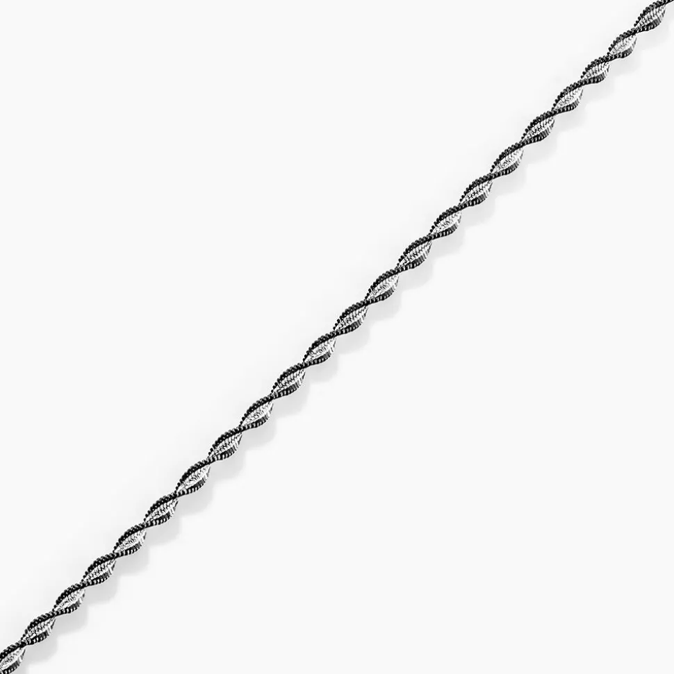 Bracelet Abie Torsade Argent Bicolore