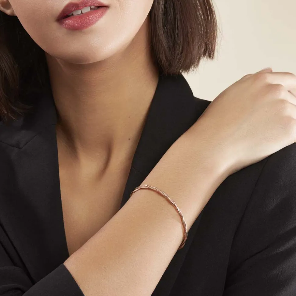 Bracelet Abie Torsade Argent Rose