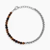 Bracelet Acier Blanc Christiano œil De Tigre Onyx