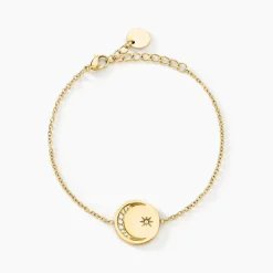 Bracelet Acier Doré Cristal