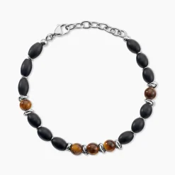 Bracelet Adiel Acier Blanc Onyx Labradorite