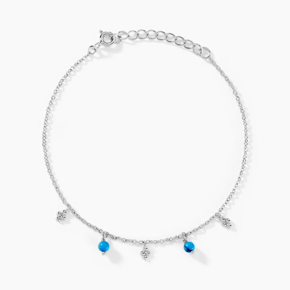 Bracelet Adiva Argent Blanc Turquoise