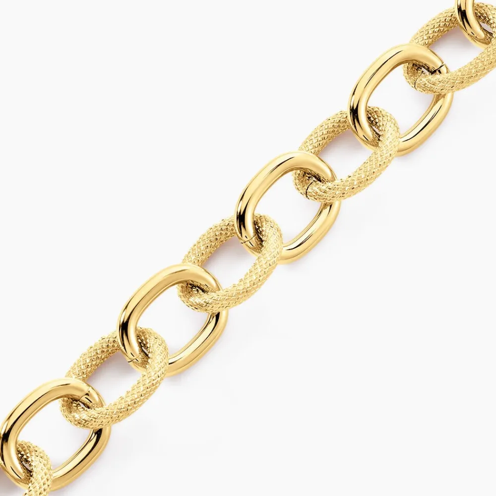 Bracelet Aelia Maille Alternee Acier Jaune|Marc Orian Hot