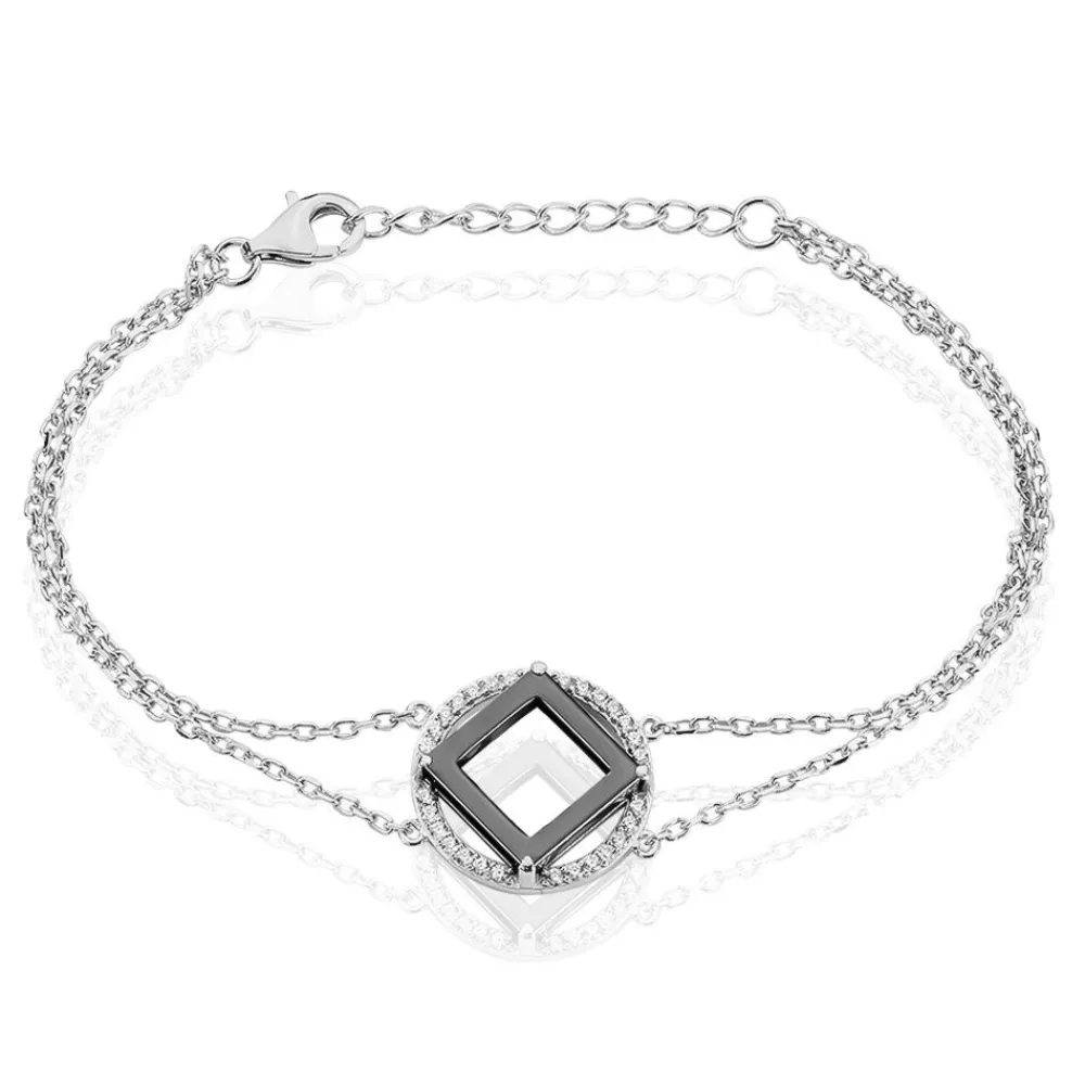 Bracelet Ally Argent Blanc Céramique Et Oxyde De Zirconium|Marc Orian Online