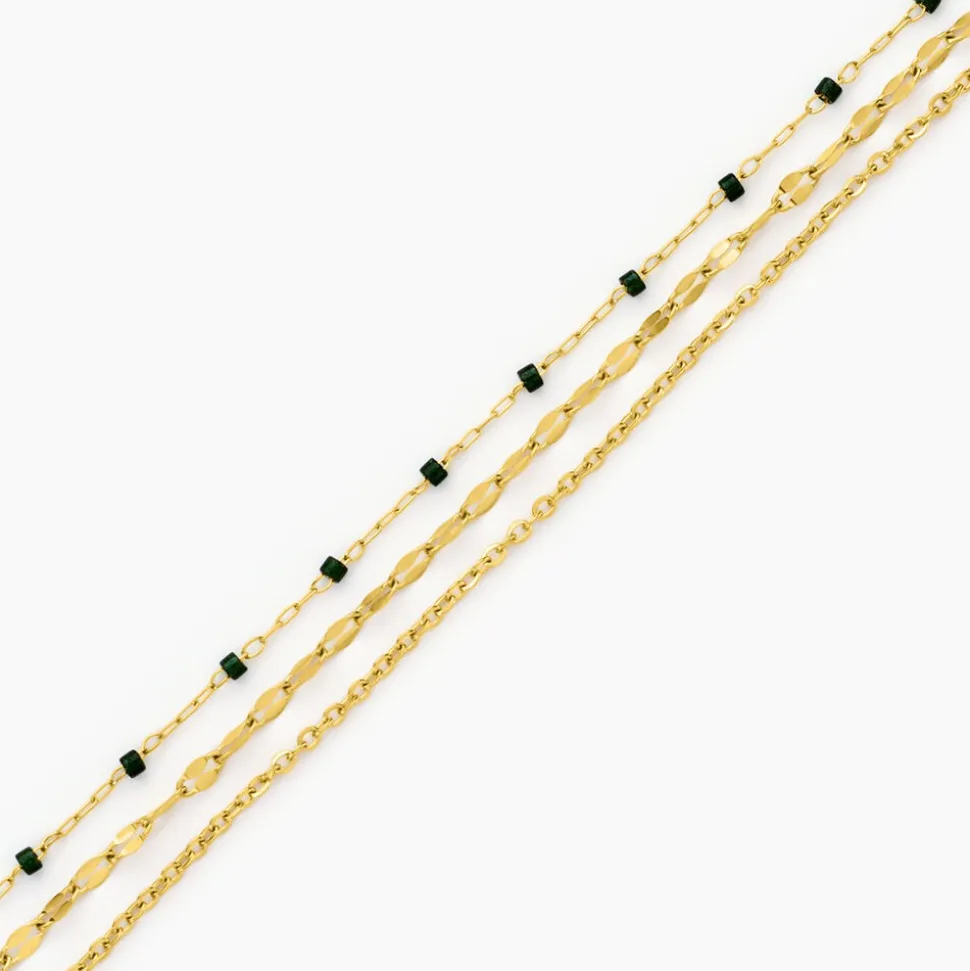 Bracelet Amala Acier Jaune Verre
