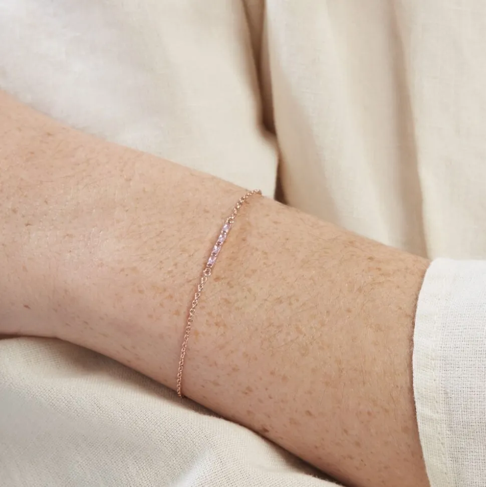 Bracelet Andrew Argent Rose Oxyde De Zirconium Rose