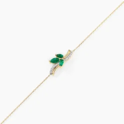 Bracelet Angie Or Jaune Emeraude Diamant