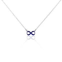 Bracelet Argent Lamier Email Bleu