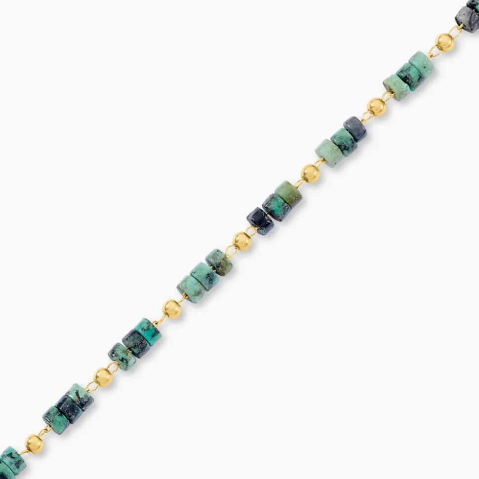 Bracelet Athena Acier Doré Jaspe Africain