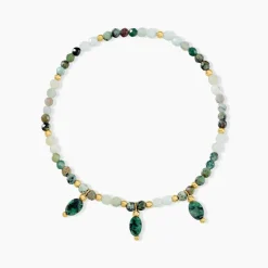 Bracelet Athena Acier Jaune Cordiérite Labradorite