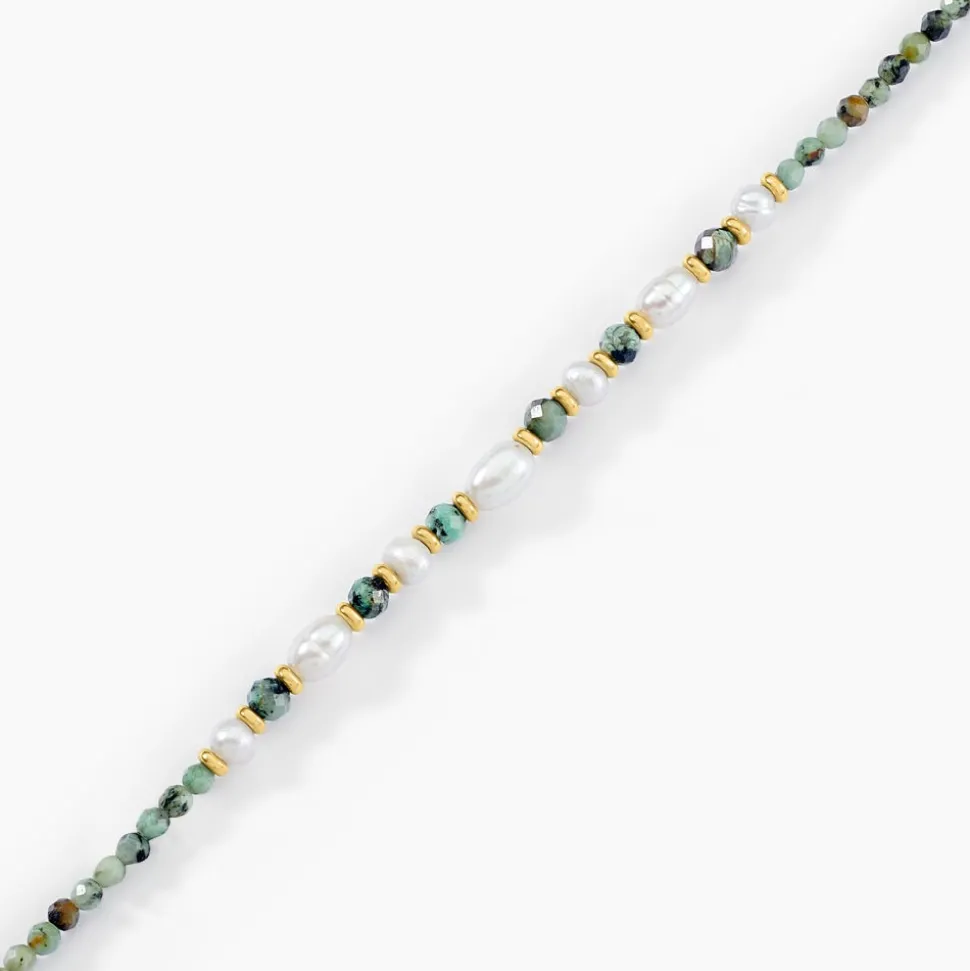 Bracelet Athena Acier Jaune Turquoise