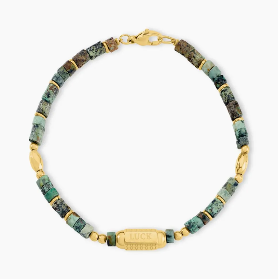 Bracelet Athena Acier Jaune Turquoise