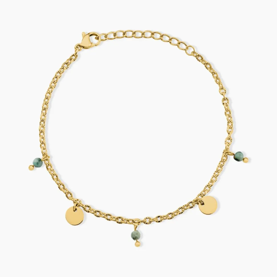 Bracelet Athena Acier Jaune Turquoise