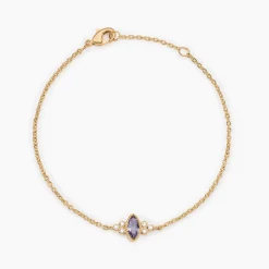 Bracelet Azel Plaque Or Jaune Oxyde De Zirconium|Marc Orian New