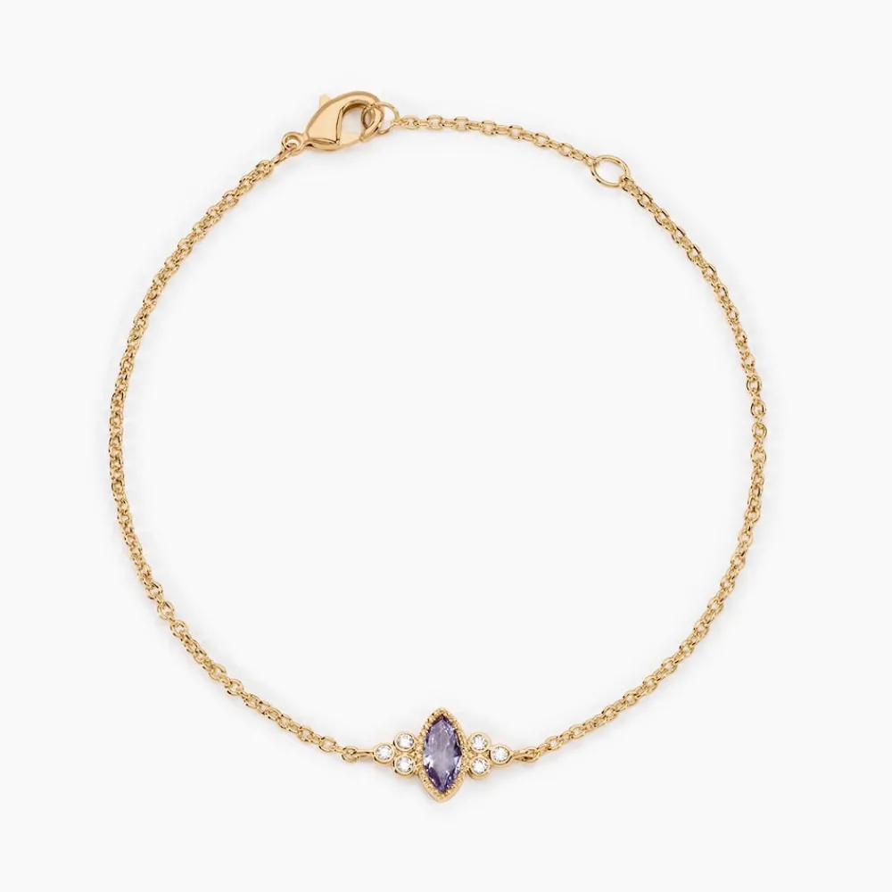 Bracelet Azel Plaque Or Jaune Oxyde De Zirconium|Marc Orian New