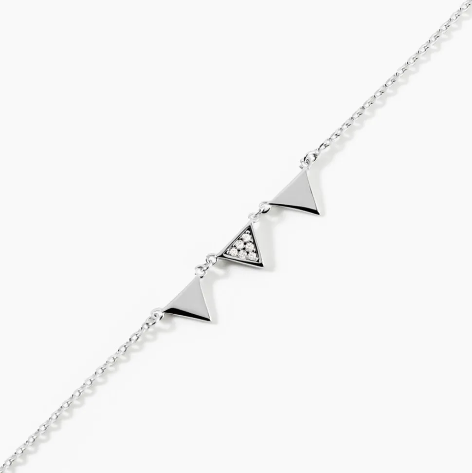 Bracelet Bartoumieu Argent Blanc Oxyde De Zirconium