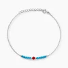Bracelet Behati Argent Blanc Corail Turquoise