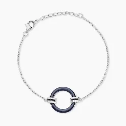 Bracelet Bertillianne Argent Blanc Céramique Et Oxyde De Zirconium
