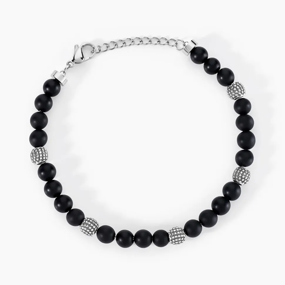 Bracelet Boules Acier Gris Laloun