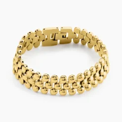 Bracelet Bulle Doree Acier Jaune|Marc Orian New