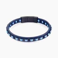 Bracelet Cuir De Vache Bleu|JOURDAN Best