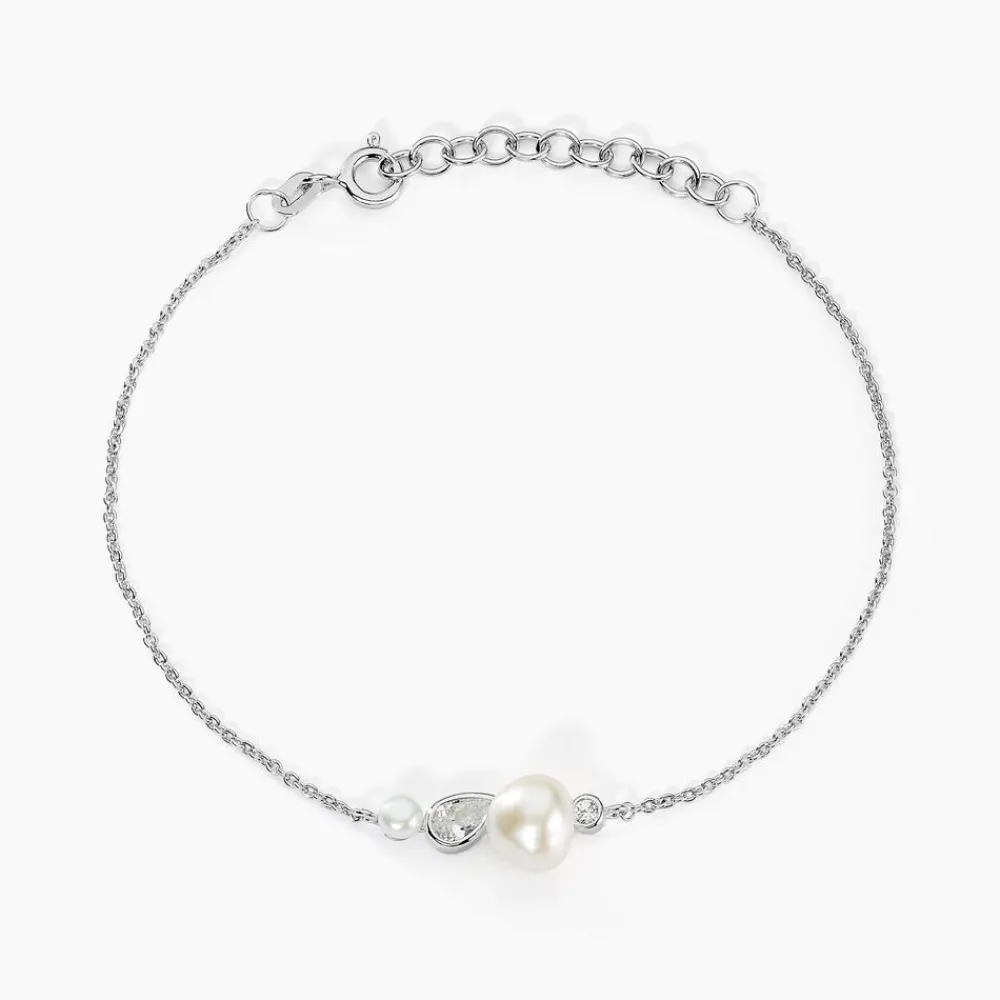 Bracelet Dua Argent Blanc Perle De Culture Oxyde De Zirconium|Marc Orian Discount