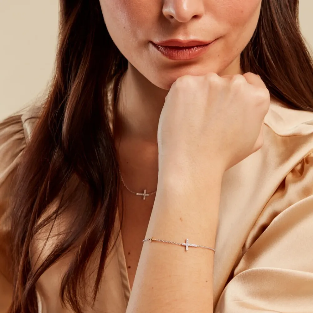 Bracelet Edline Or Jaune Argent Blanc Oxyde De Zirconium|Marc Orian Hot