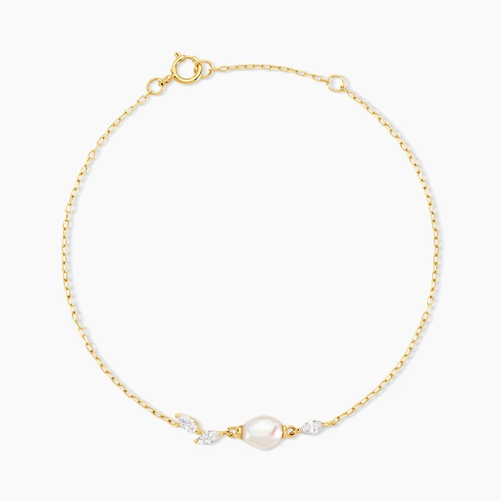 Bracelet Elysia Or Jaune Perle De Culture Oxyde De Zirconium|Marc Orian New