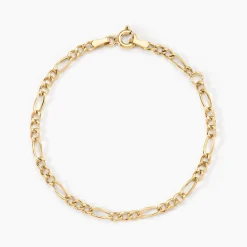 Bracelet Esma Maille Alternee 1/3 Or Jaune