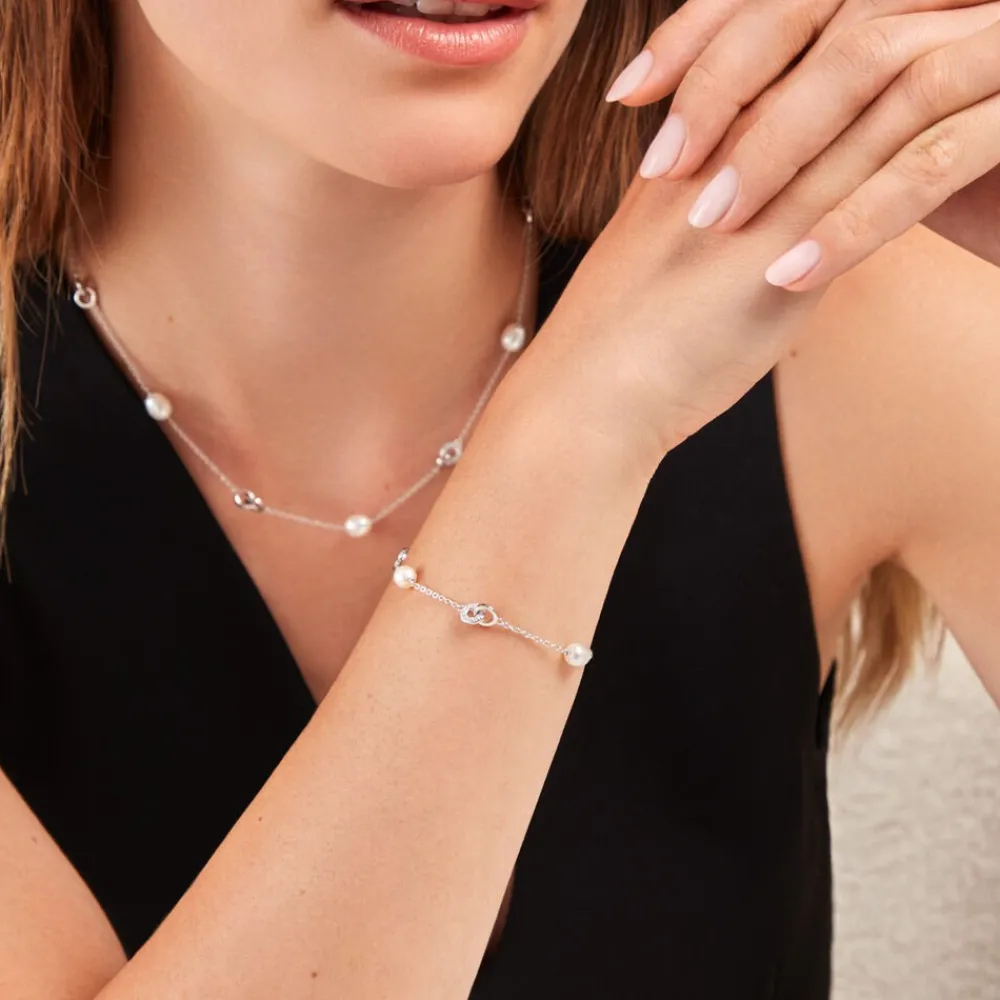 Bracelet Gaetane Argent Blanc Perle De Culture Oxyde De Zirconium|Marc Orian Sale