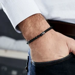 Bracelet Genaelleae Acier Blanc Agate|JOURDAN Online