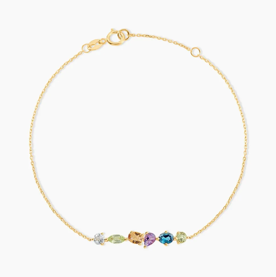 Bracelet Hortense Or Jaune Topaze Péridot