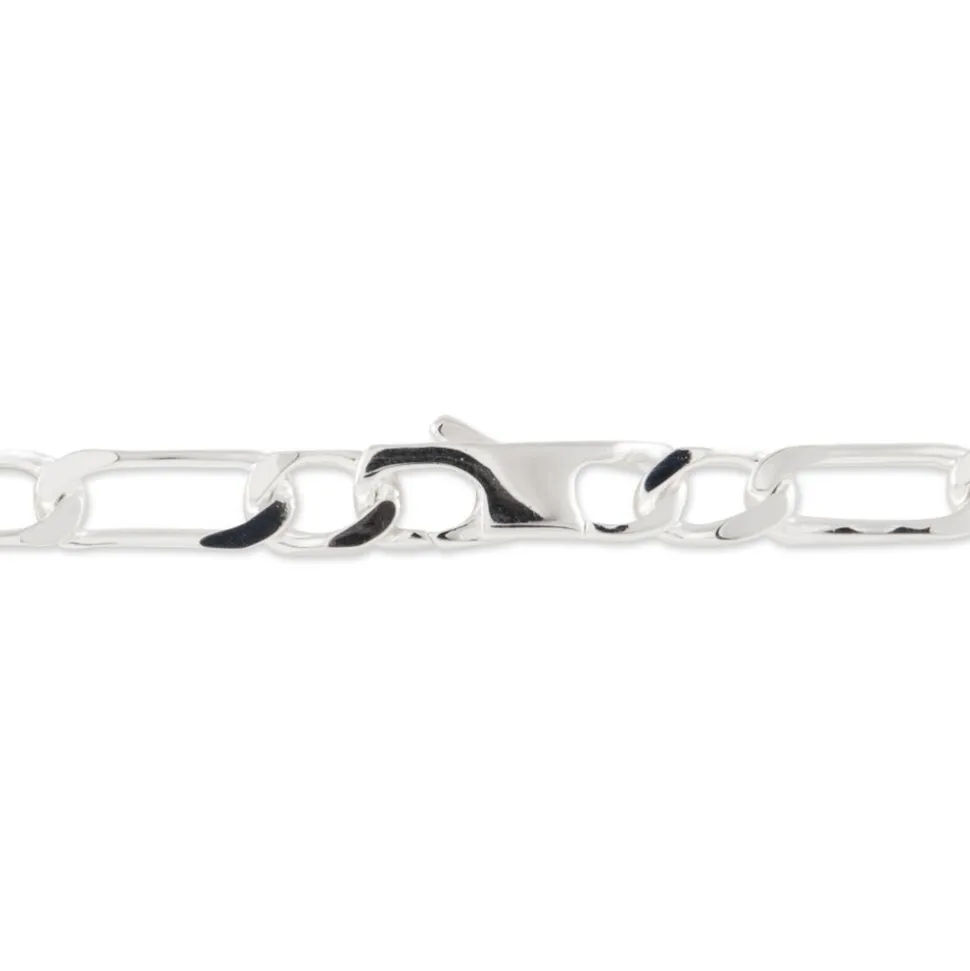 Bracelet Identité Anilo Maille Alternee 1/1 Argent Blanc