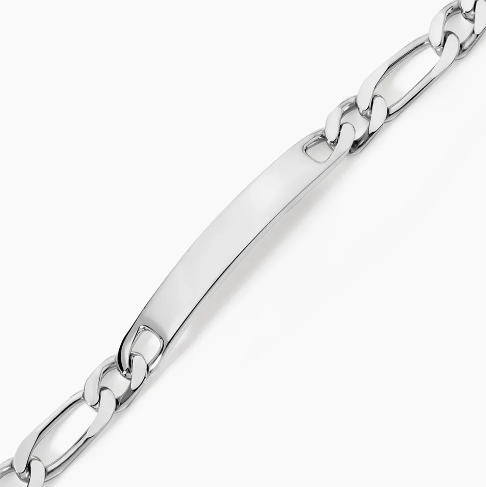 Bracelet Identité Anilo Maille Alternee 1/1 Argent Blanc
