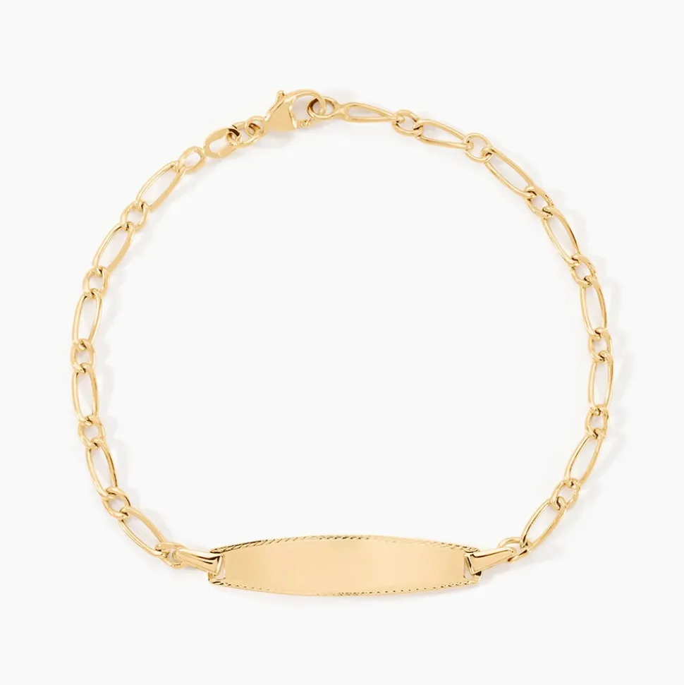 Bracelet Identité Bartolomee Maille Alternee 1/1 Or Jaune