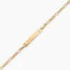 Bracelet Identité Bartolomee Maille Alternee 1/3 Or Jaune Oxyde