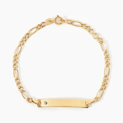 Bracelet Identité Bartolomee Maille Alternee 1/3 Or Jaune Oxyde