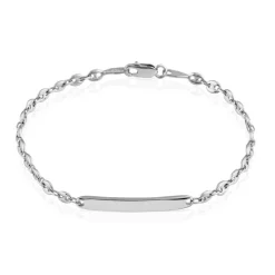 Bracelet Identité Caroline Maille Grain De Cafe Argent Blanc