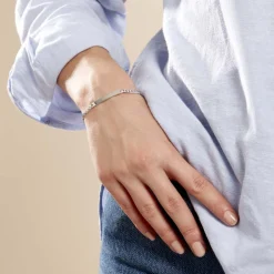 Bracelet Identité Casper Argent Blanc