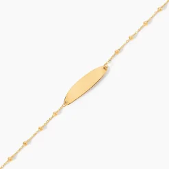 Bracelet Identité Evelina Maille Boule Or Jaune