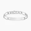 Bracelet Identité Vila Maille Alternee 1/2 Argent Blanc
