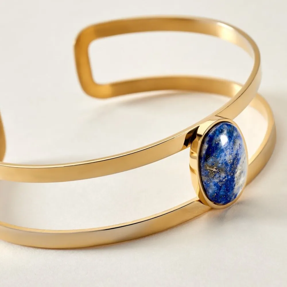 Bracelet Jonc Eline Acier Jaune Pierre De Synthese|IMAGINE New
