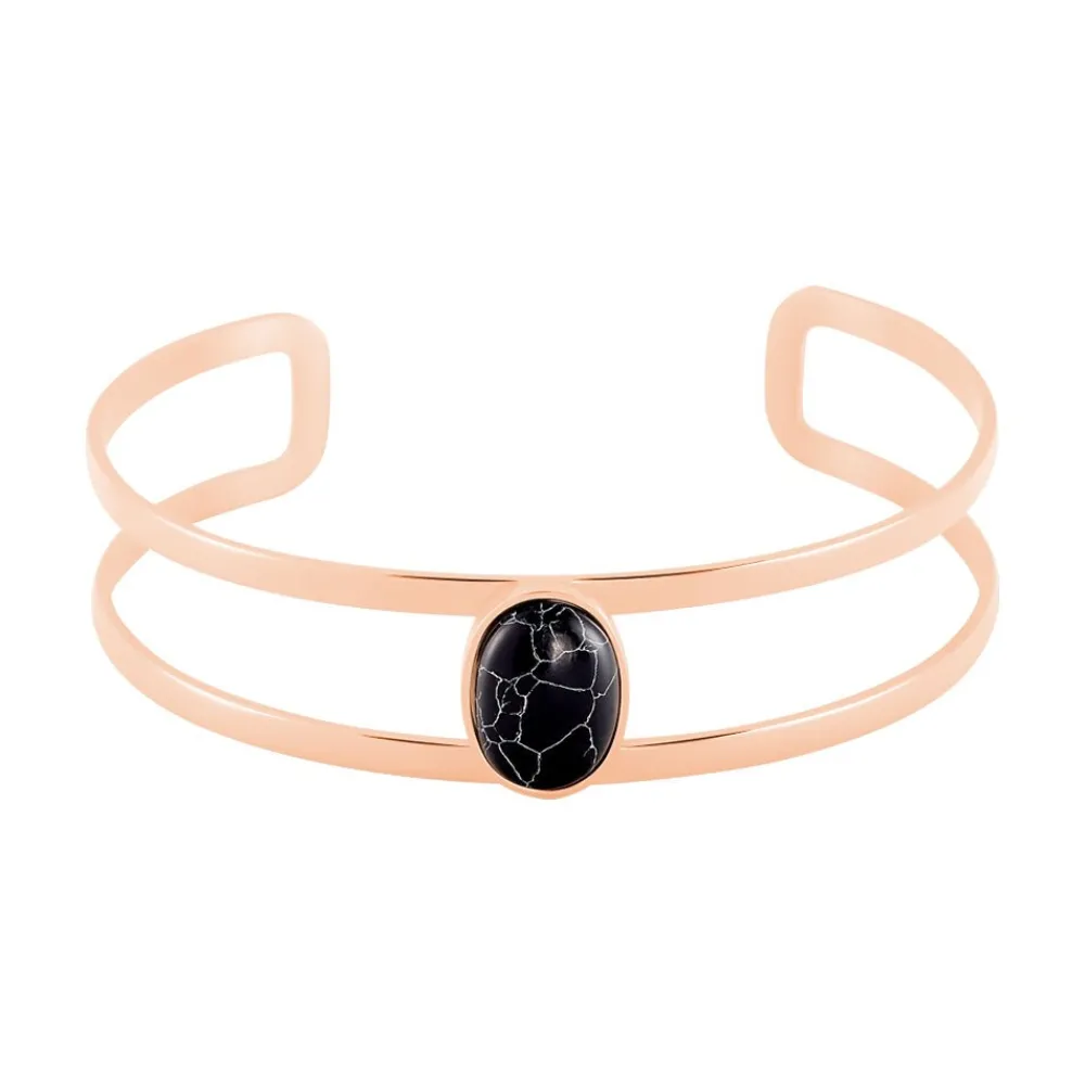 Bracelet Jonc Eline Acier Rose Pierre De Synthese|IMAGINE Discount