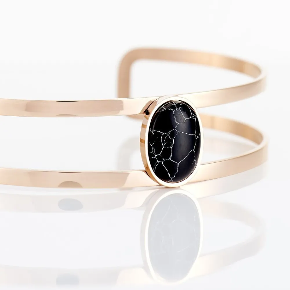 Bracelet Jonc Eline Acier Rose Pierre De Synthese|IMAGINE Discount